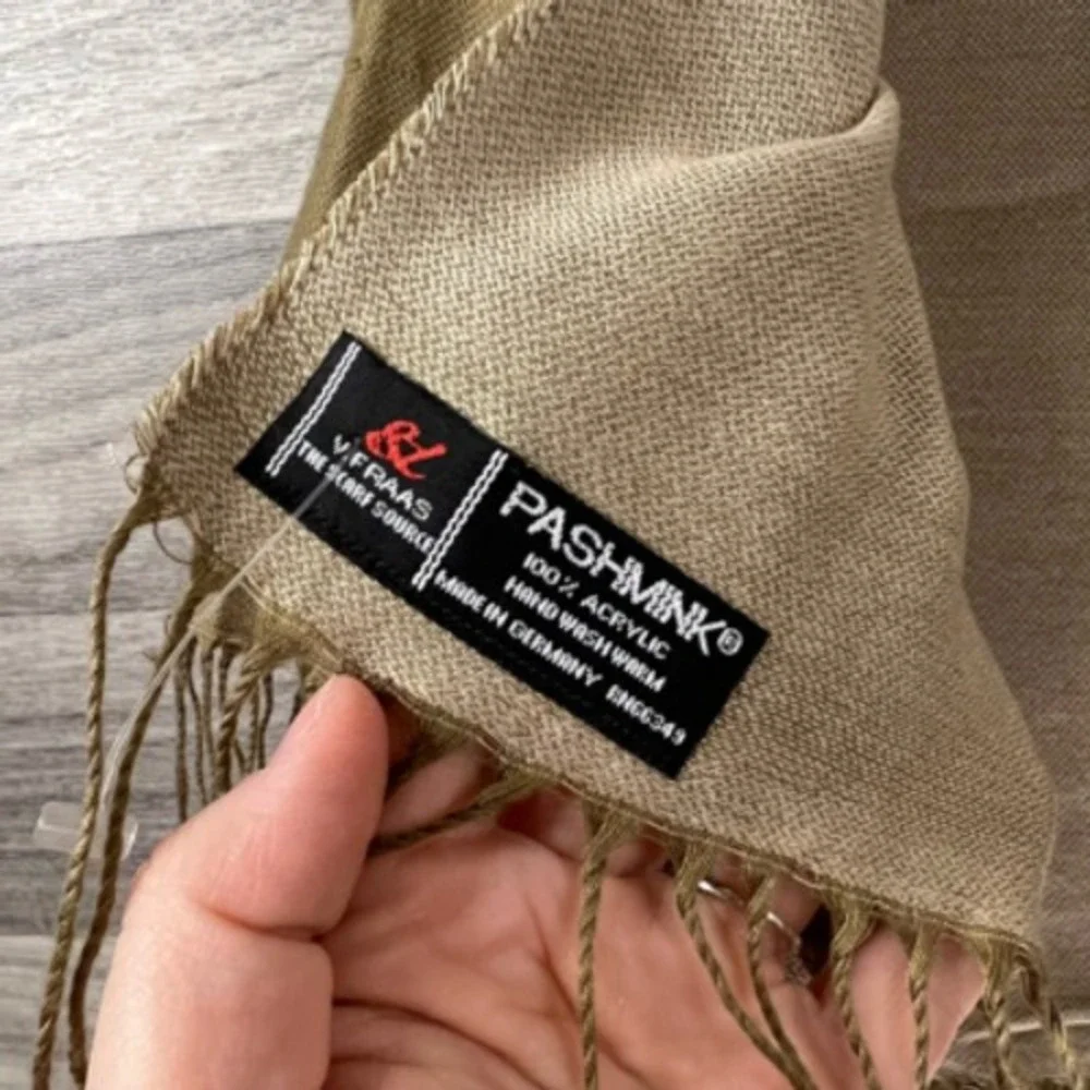 Pashmink Womens Shawl Wrap Scarf Brown‎ Rectangle Fringe Oversize Germany OS